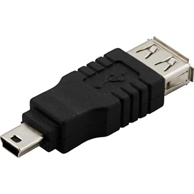 Deltaco USB 2.0 Adapteri A naaras - Mini B uros